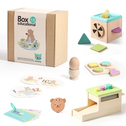 Montessori Wooden Toys Set Exercise The Hand-Eye Coordination Logic Ability Of Children Months 9-12Early Childhood Games Gifts