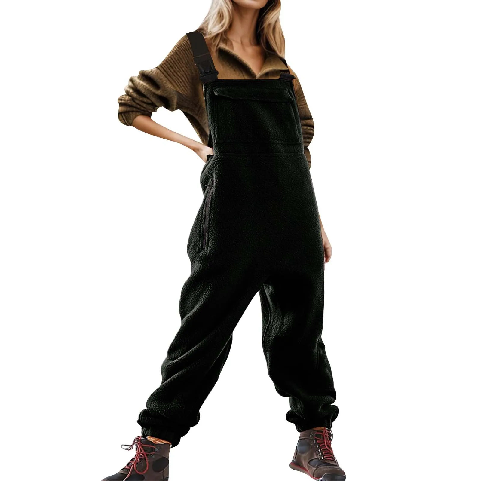 

Lack Jumpsuit Women's Brushed Overalls Bibs And Adjustable Suspenders With Warm Winter Ski Pants Mauve Romper