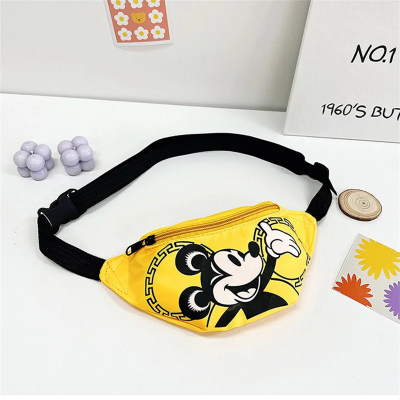 Disney Mickey Mouse Minnie Waist Bag Banana Bag Kawaii Cute Fanny Pack Anime Crossbody Bags For Boys Girl Chest Bags Child Gifts