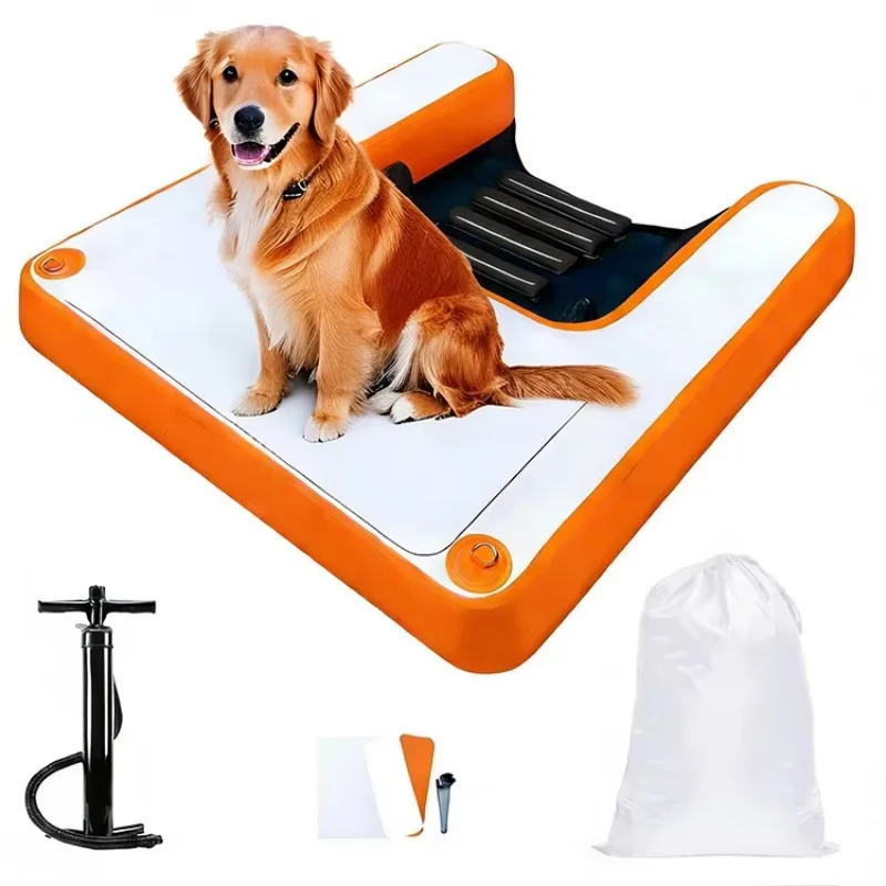 

Commercial Grade Inflatable Pup Plank Dog Float with Floating Ramp/Ladder for Pools Boats Docks-100-500kg Capacity
