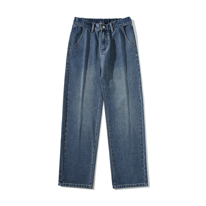 

American distressed jeans for men, seasonal trendy brand, high street washed straight-leg pants, casual long pants for men