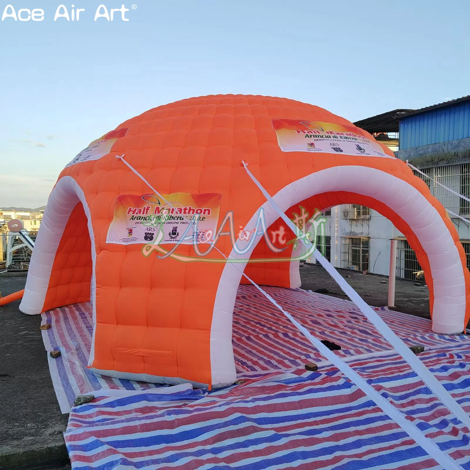 Premium Orange Inflatable Tent | Waterproof Igloo Inflatable Dome for Weddings, Events, Parties & Exhibitions