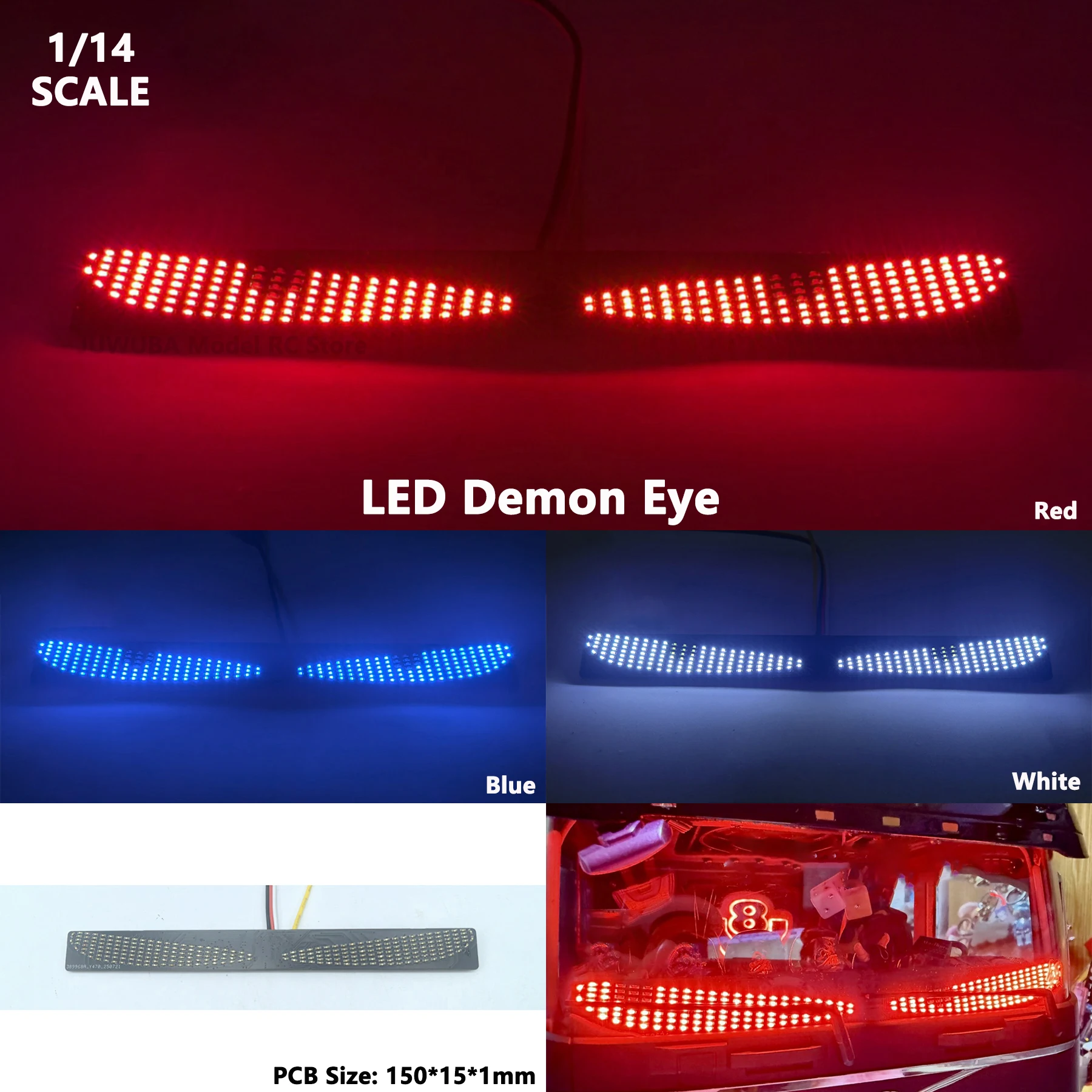 

Светодиодный декоративный светильник «Око демона» для 1/14 Tamiya RC грузовик с прицепом-самосвал Scania Benz Actros Volvo MAN DIY Запчасти