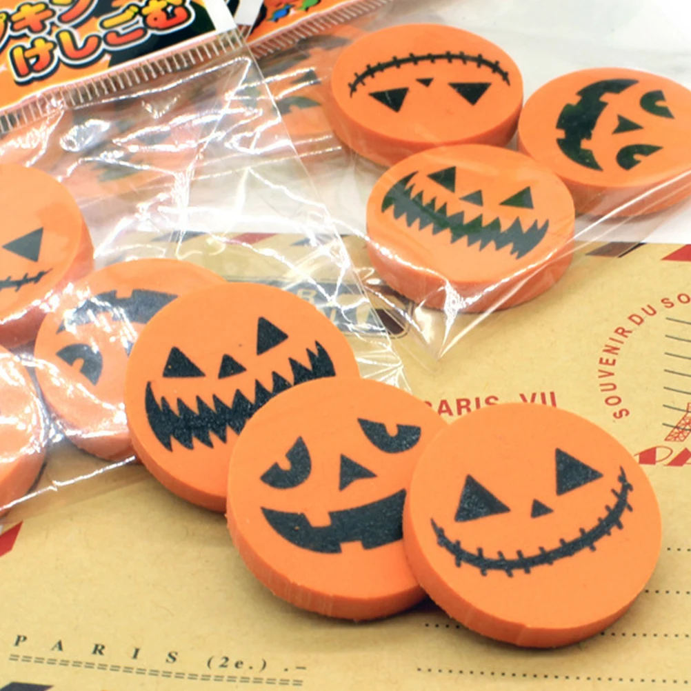 

24PCS Pumpkin Shaped Eraser Cartoon Kids Stationery TPR Material Easy to Erase Ideal Gift Student Supplies