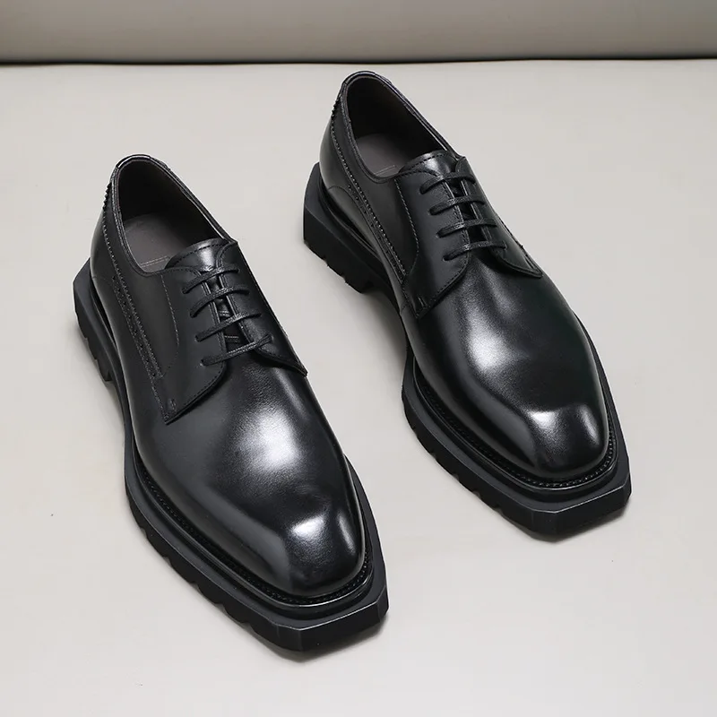 

New Leather Shoes for Men's Business Attire, Cowhide, British Style, Young Men's Suits, Work Shoes, Groom's Wedding Shoes