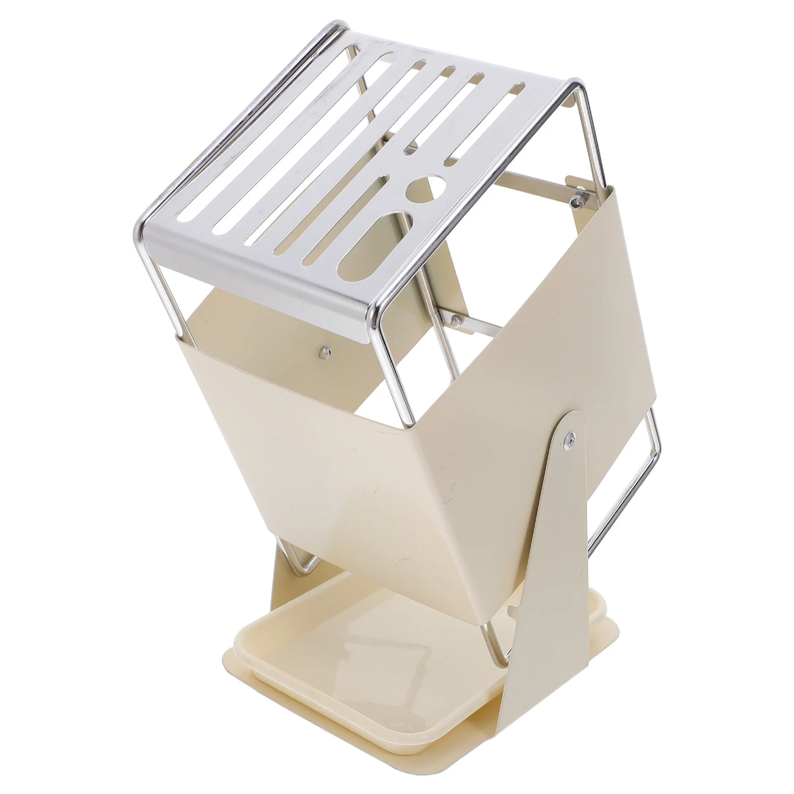 

360° Rotating Stainless Steel Knife Rack Countertop Space-Saving Kitchen Organizer Universal Knife Storage Shelf Swivel Holder