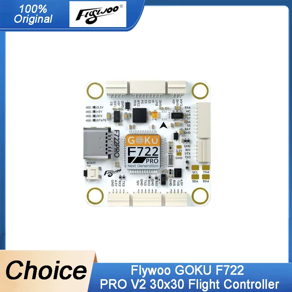 

Flywoo GOKU F722 PRO V2 30x30 Flight Controller - 16MB Black Box, Plug-and-Play & Modular for FPV Drone DIY