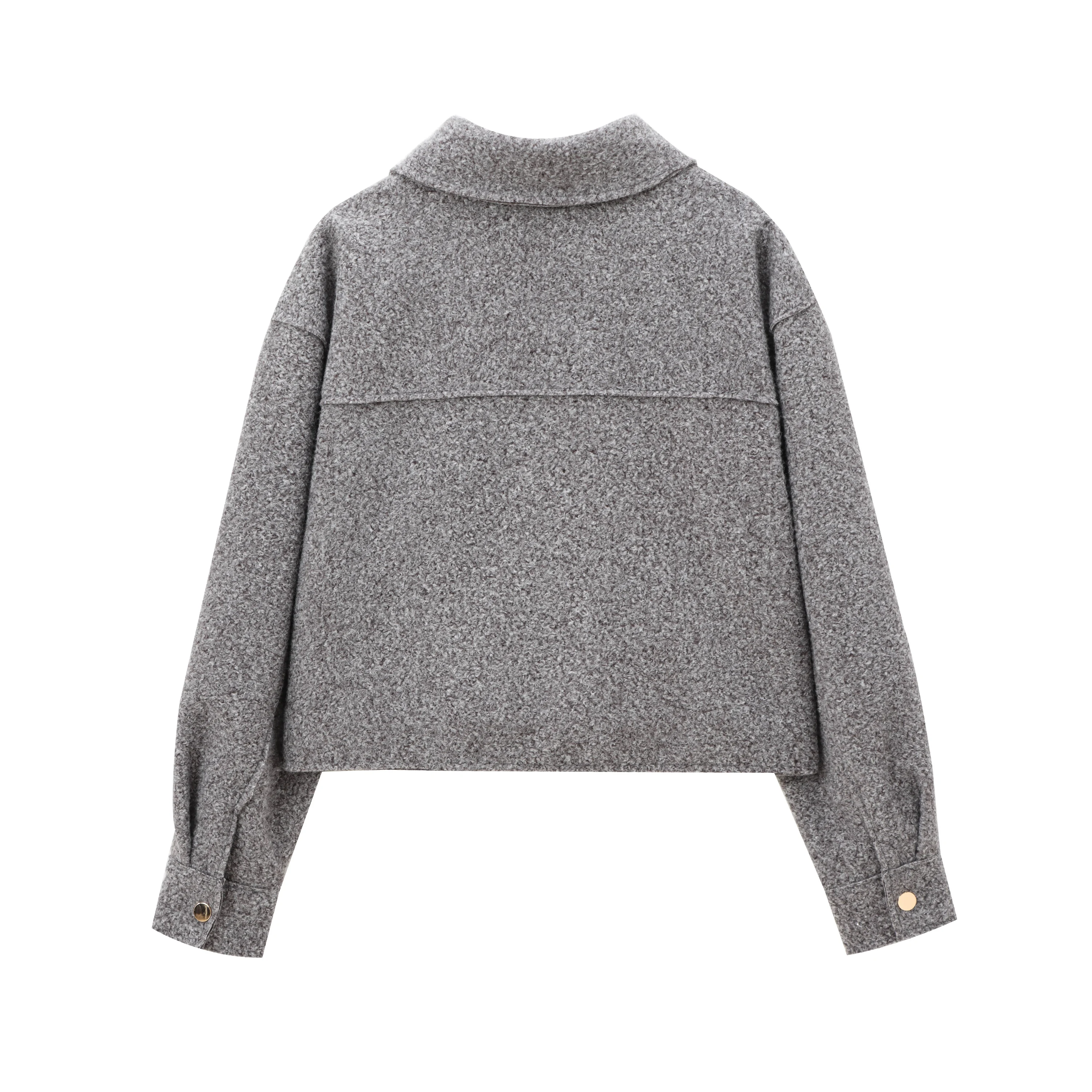 

ZBZA Осеннее новое женское модное дизайнерское пальто Sense Pearl из шерсти и тюнера Sli, универсальное пальто с откидным воротником из полиэфирного волокна