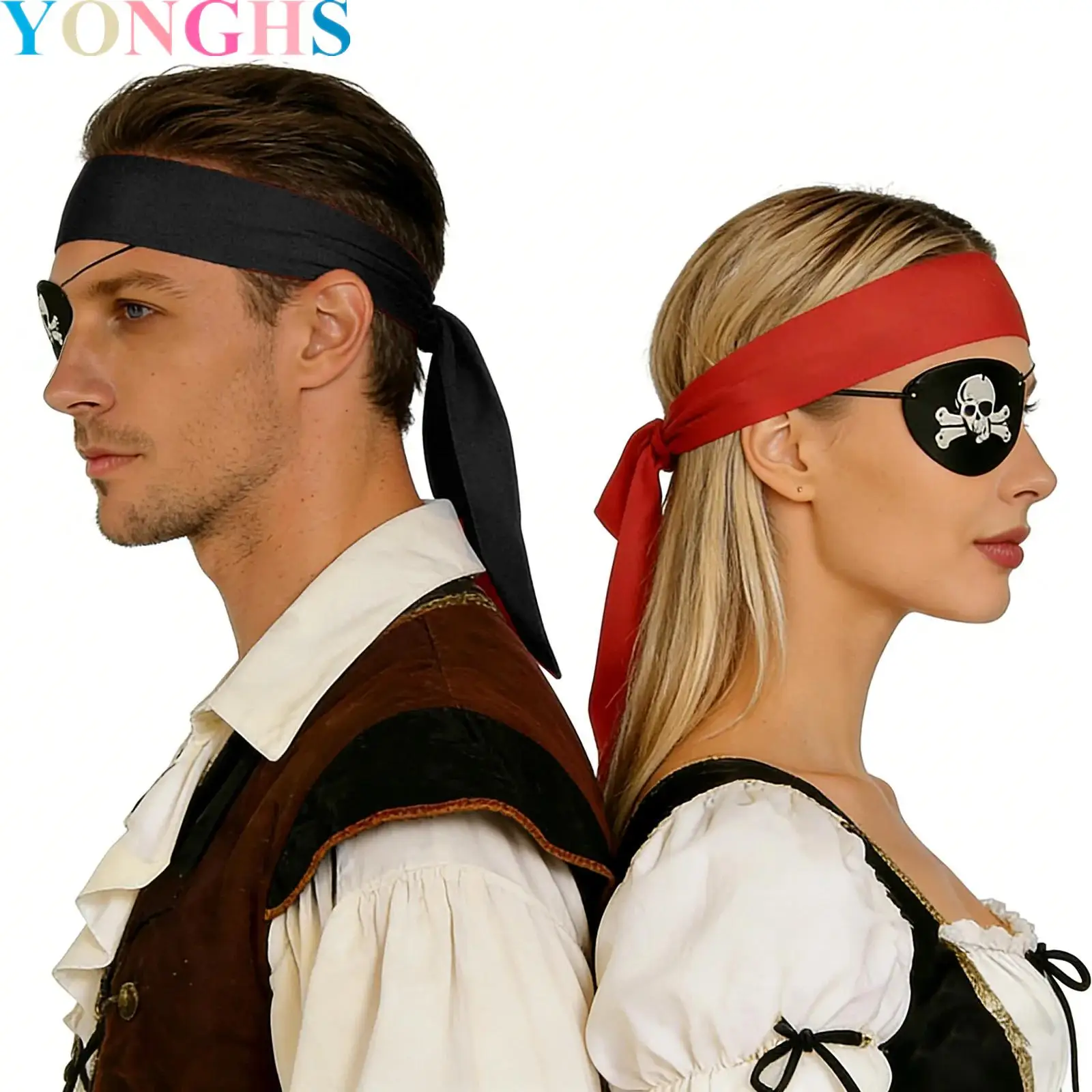 

Pirate Accessories Halloween Pirate Headband Costume Party Supplies Head Scarf Eye Patches for Cosplay Party