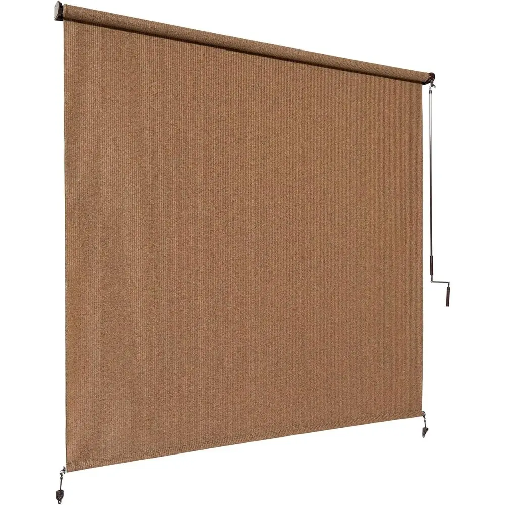 95% UV Block Outdoor Roller Shade - Breathable, Light Filtering for Patio or Porch, Fade-Resistant, Easy-Clean Fabric, 6ft x 8ft