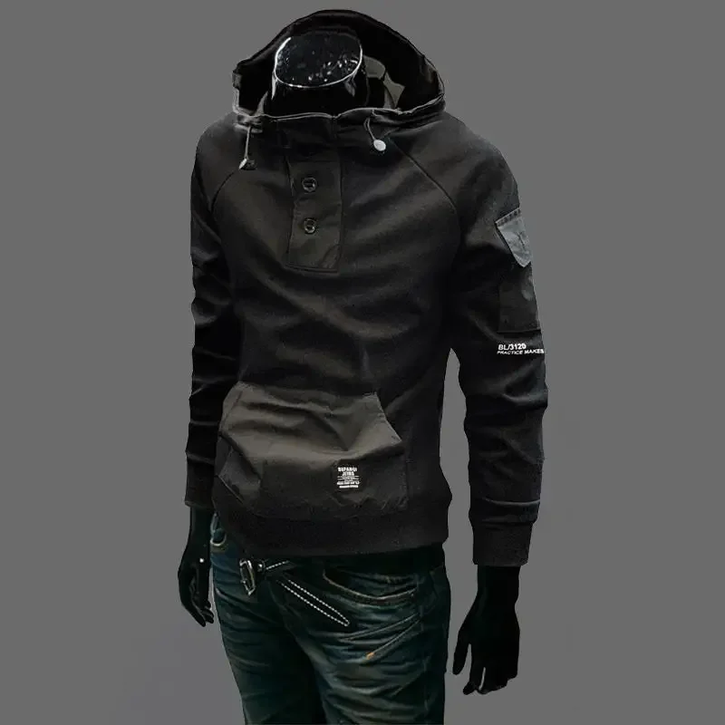 

Korean Style Black Man Hoodies Splicing 90s Vintage Clothing Deals Pastel Color Streetwear Sweatshirts for Men One Piece Emo Y2k