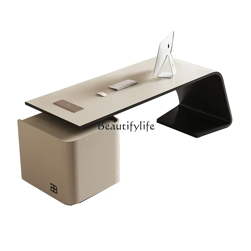 

ls 04Light luxury designer modern simple home solid wood computer desk with corner boss desk