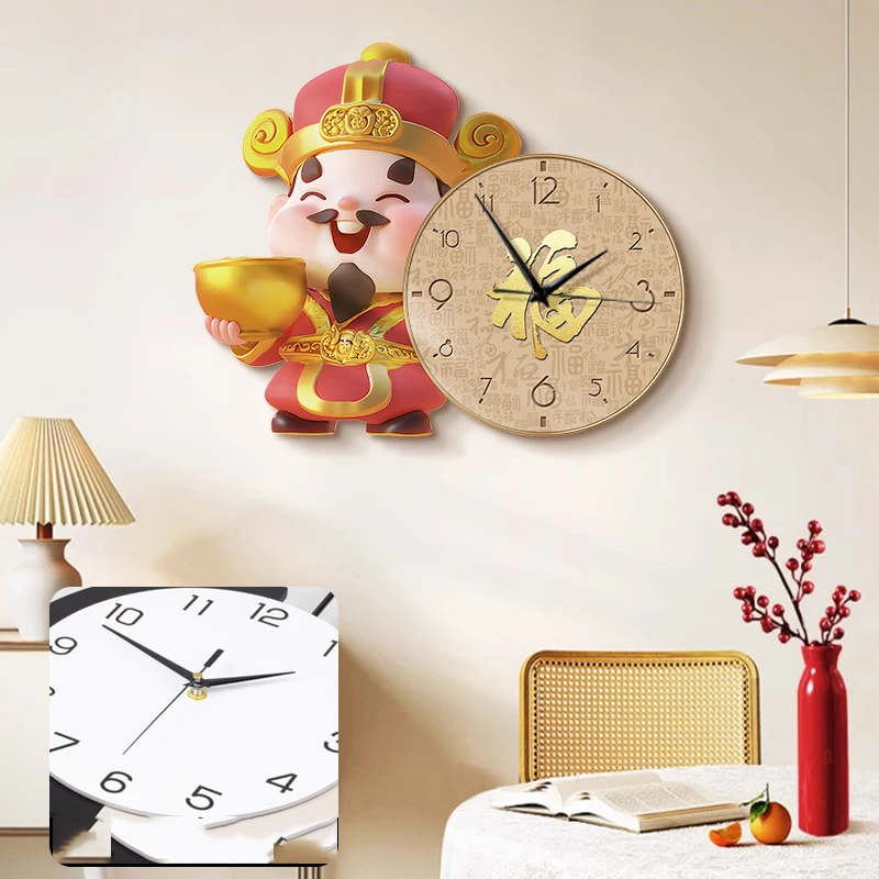 

Digital Living Room Wall Clocks Art Mural Interior Aesthetic Creative Wall Watch Chinese Style Round Reloj Pared Wall Decor