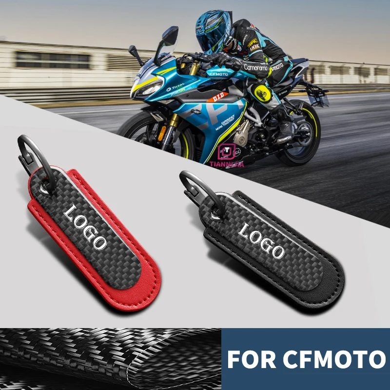 New fashion motorcycle carbon fiber leather rope Keychain For CFMOTO 400NK 650NK 150NK 250NK 400GT 650TR-G 650MT CF500 CF600 X5