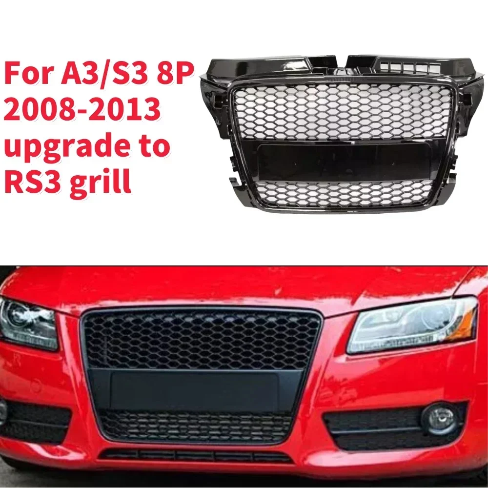 

Для RS3 Style Front Sport Hex Mesh Honeycomb Hood решетка для Audi A3/S3 8P 2009 2010 2011 2012 2013 Новинка