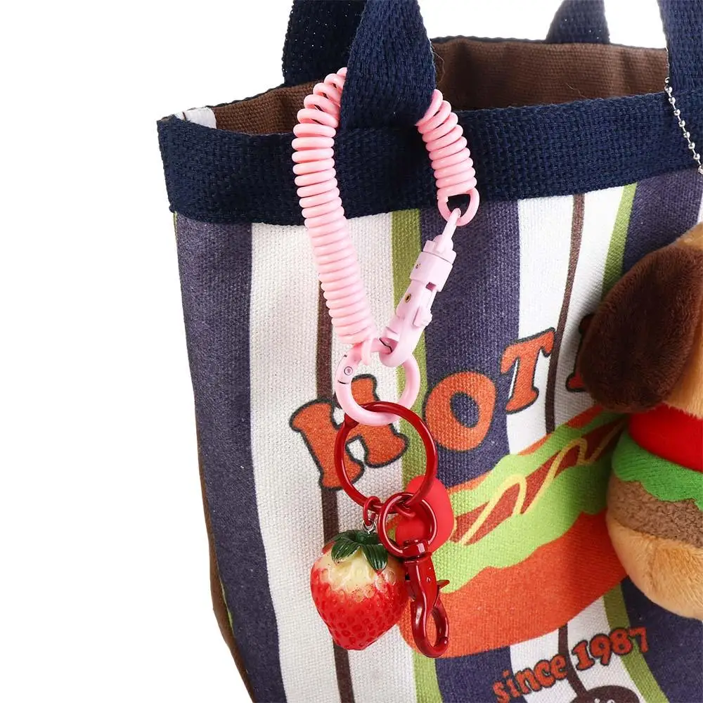 Coil Luggage Tags Retractable Coil Springs Key Chain Holder Stretchy Coil Key Hooks Keyring Spring Keychain Bracelet Spring