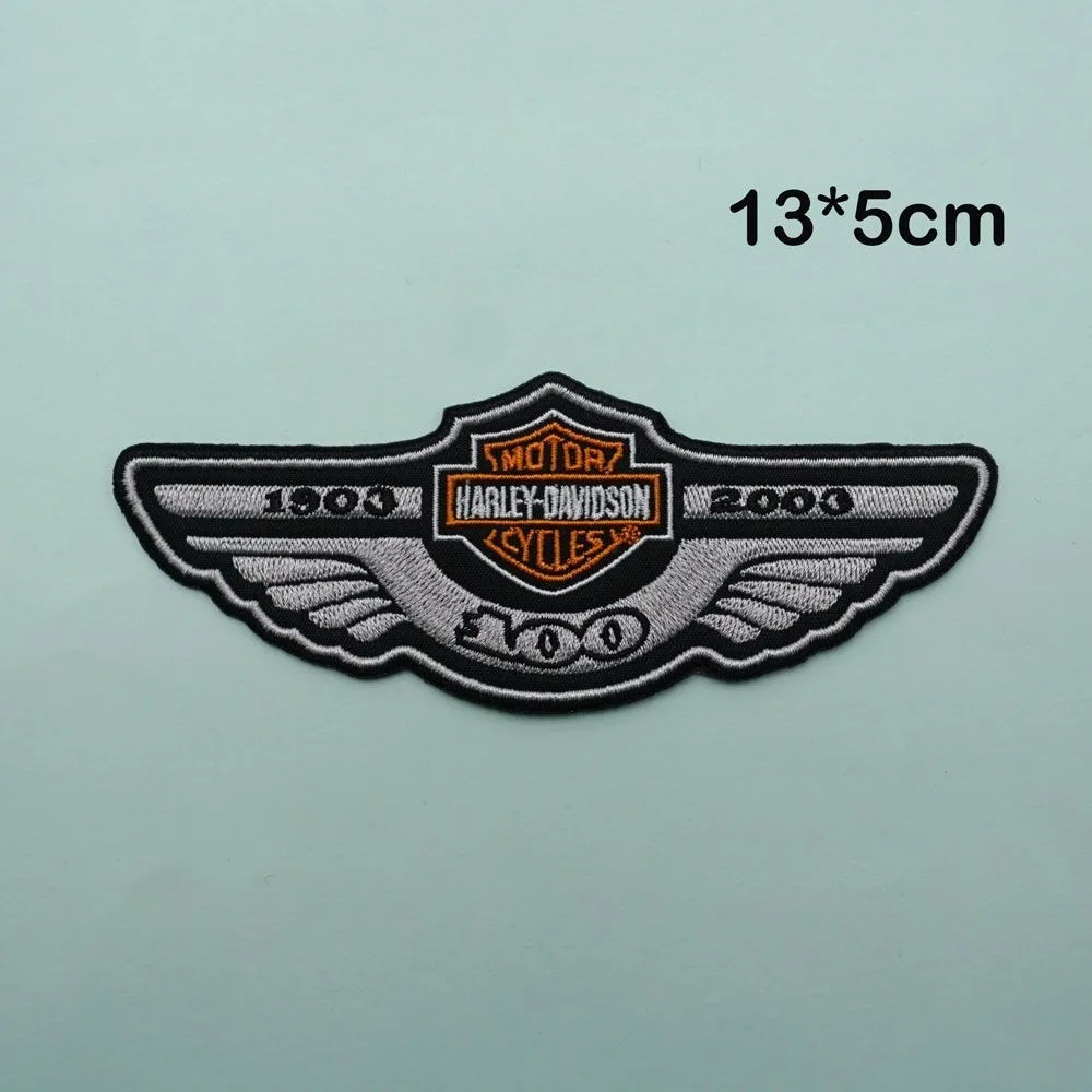 Picture 5: Motorcycle DIY Logo Embroidery Cloth Patch Leather Vest Back Patch Sewing Decoration Velcro Patch For Harley Davidson Accessory