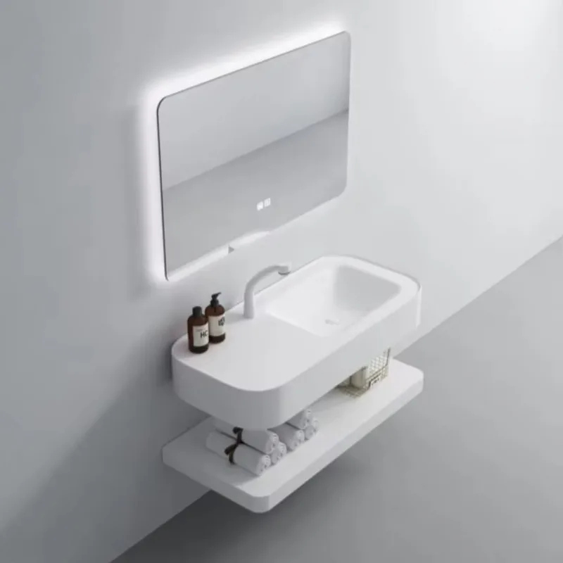 

Настенный шкаф для ванной комнаты из матовой смолы со светодиодным зеркалом