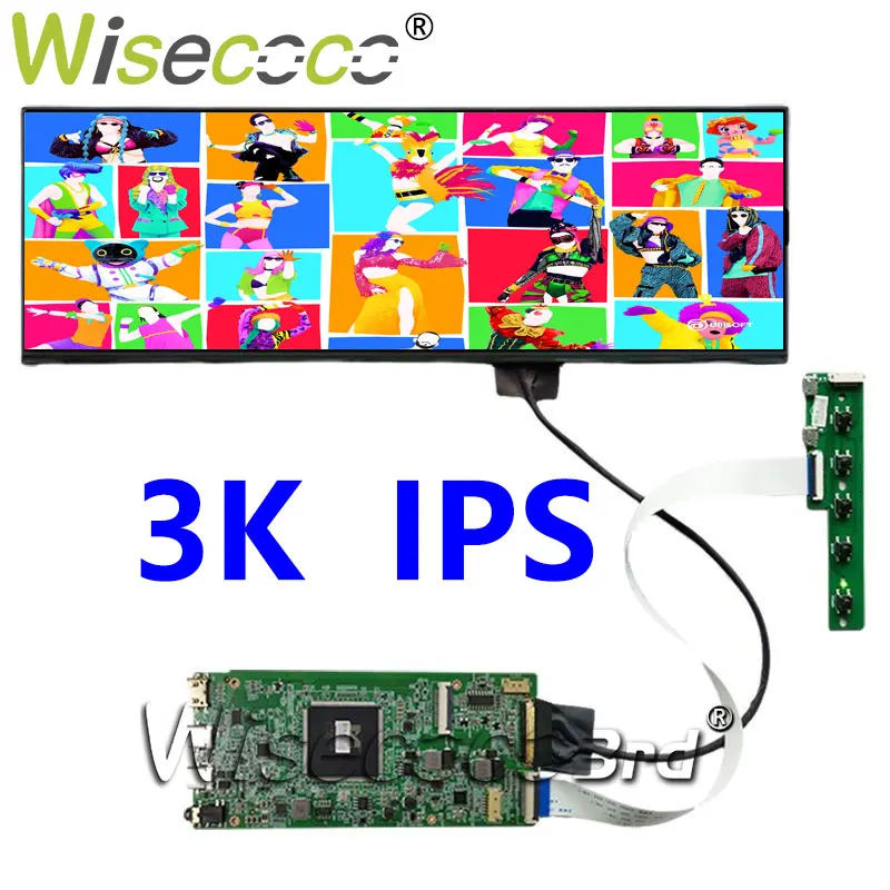 Wisecoco 12.7 Inch Stretched Bar Display 3K 2880x864 High Pixel Display Tablet Aida64 Raspberry Pi Display EDP 40Pins USB-C Port