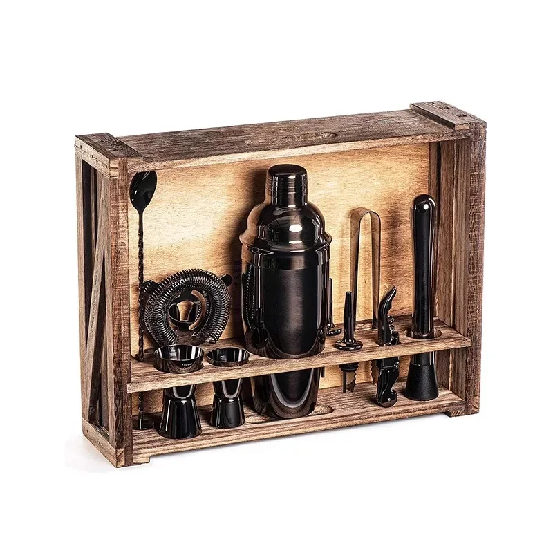 

3-Stage Bartender Set Stainless Steel Jazz Black Cocktail Set Snow Cup