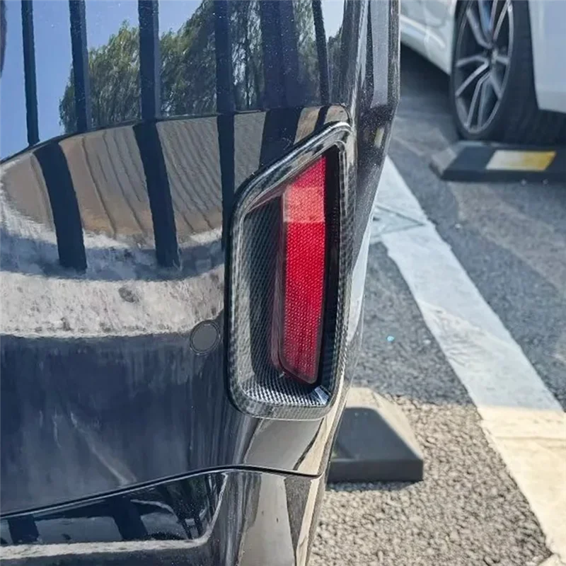 

Для BMW 5 серии G60 2024, задняя противотуманная фара, накладка, украшение, внешние аксессуары, ABS, углеродное волокно, узор-A28K