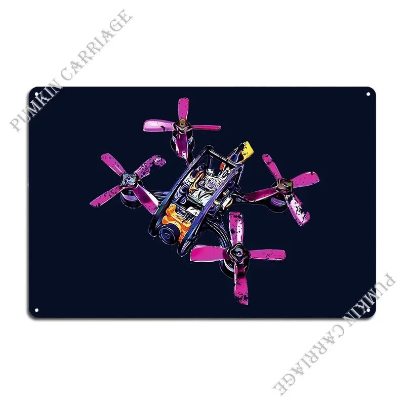 DRONE RACING PILOT UAV UAS QUADCOPTER FPV  Metal Plaque Wall Mural Garage Design Cinema Designer Tin Sign Poster