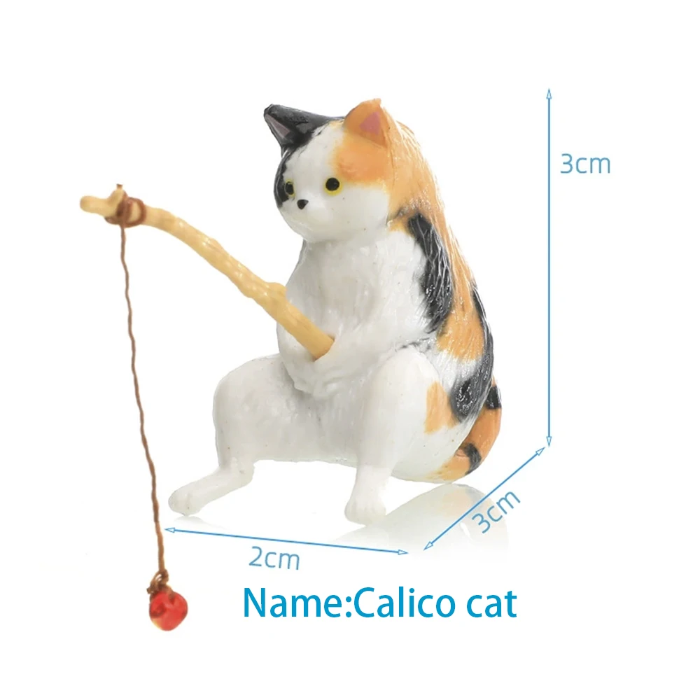 1 PC ถังปลาภูมิทัศน์ตกปลาเครื่องประดับแมว Creative Aquarium ตกแต่งการ์ตูนสัตว์เรซิ่น Figurine สําหรับตกแต่งบ้าน