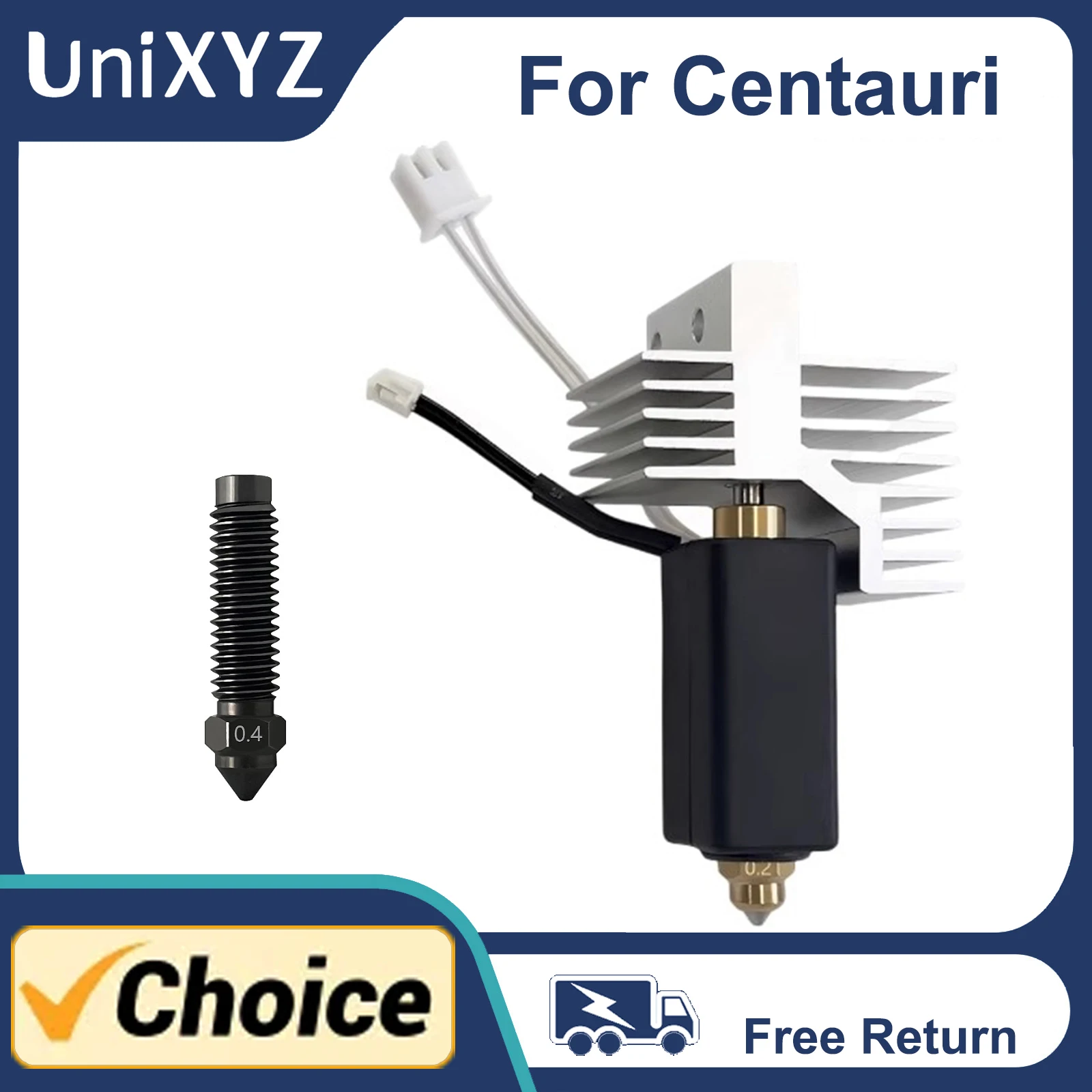 

Собранный комплект Hot End для Elegoo Centauri Carbon Hotend с латунным соплом из закаленной стали 0,2/0,4/0,6/0,8 мм, печатающая головка 3D-принтера