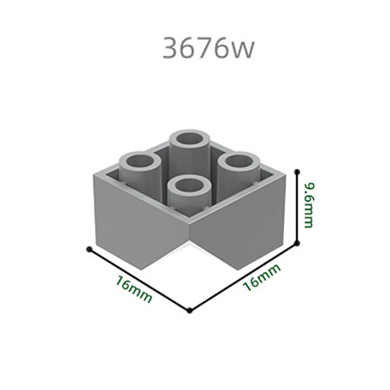MOC 10PCS 3676W Speciale Concave Hoek Reverse 4 Gaten Bouwstenen Kit Huis Deel Bricks Deeltje Speelgoed kinderen Verjaardagscadeautjes