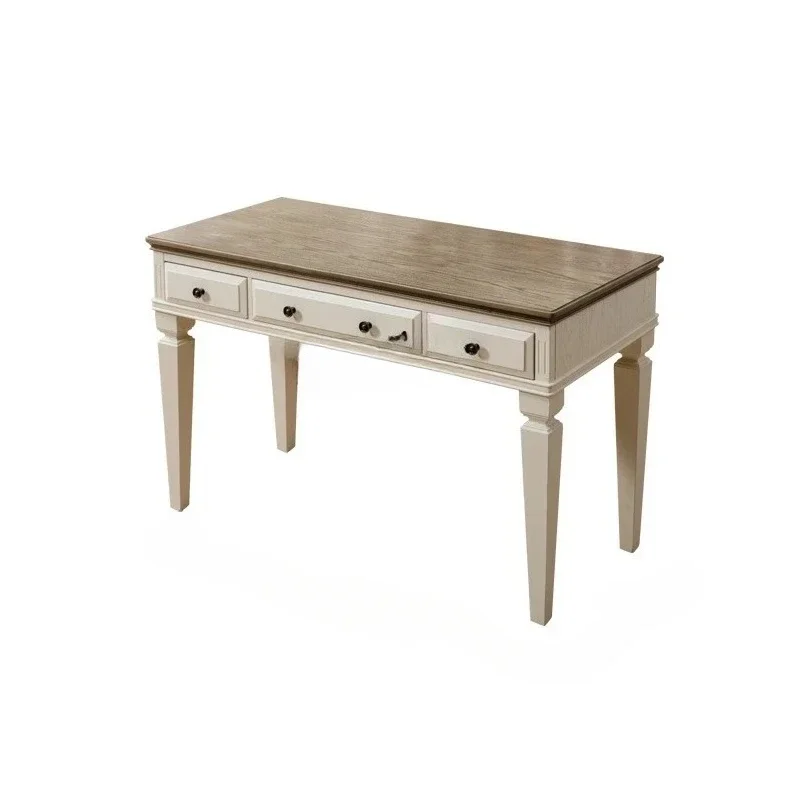 

Стол из цельного дерева в американском стиле, компьютерный стол, рабочий стол, маленькая квартира, вся мебель из массива дерева, средиземноморский свет, роскошная мебель