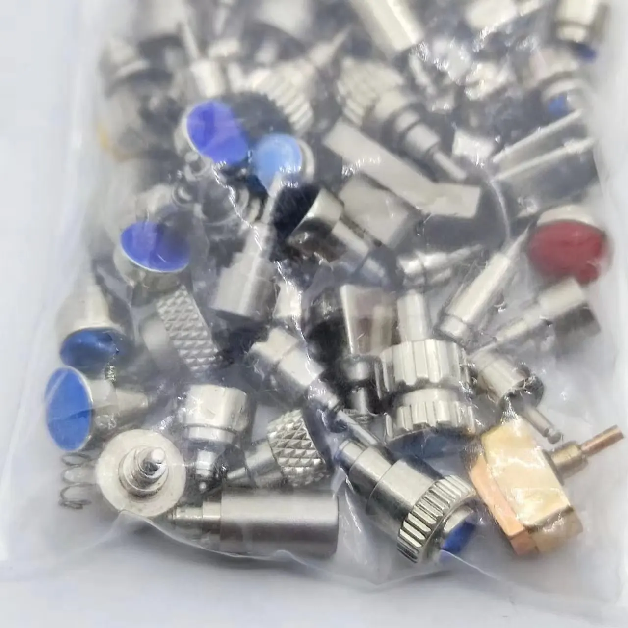 Watch accessories, button buttons, all steel handle heads, various sizes, mixed handle heads,50 pieces per pack