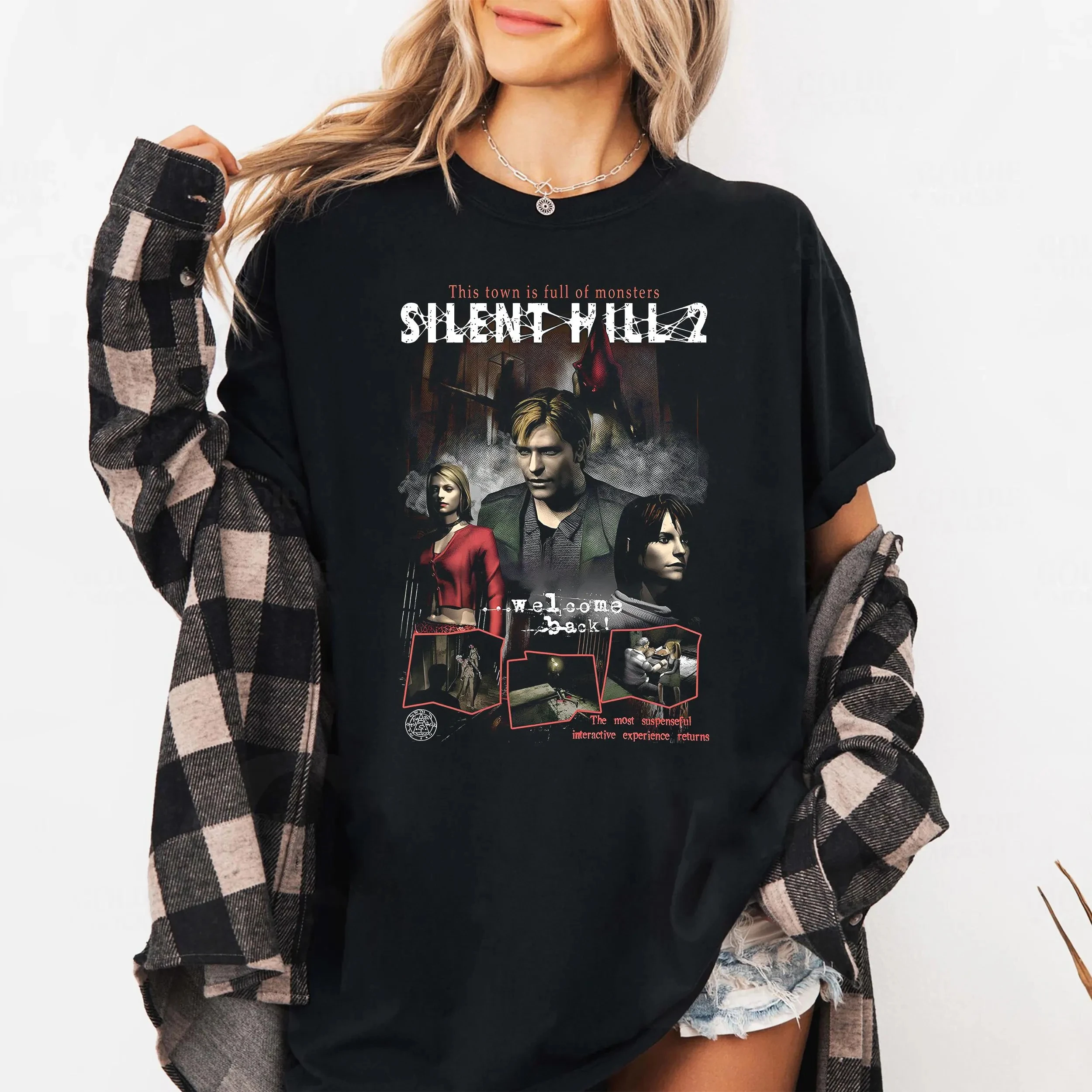 Silent Hill 2 T-shirt: A Retro Horror Game Pattern T-shirt Summer Men's and Women's Loose and Breathable T-shirt Top