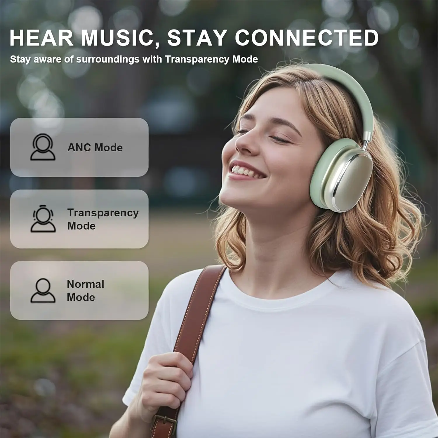Hybride Kopfhörer mit aktiver Geräuschunterdrückung und Knopfsteuerung, 65 Stunden Spielzeit, Over-Ear-Kopfhörer, kabelloses Bluetooth 6.0, hochauflösendes Audio – Detail 26