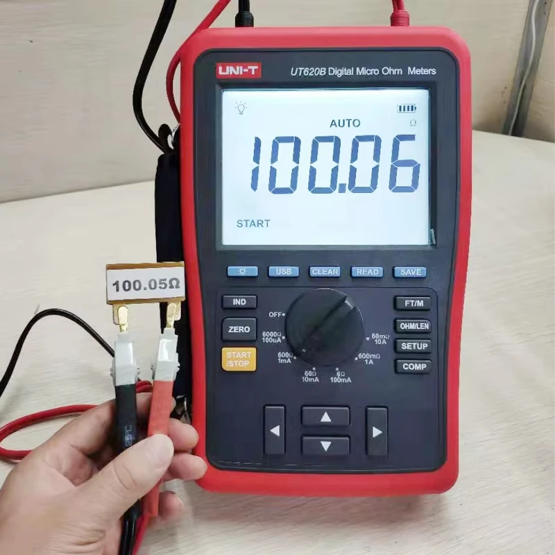 UNI-T UT620A/B Industrial Micro Ohm Meter Manual Range DC Low Resistance Measuring Tester Data Storage Digital Micro Ohm Meters