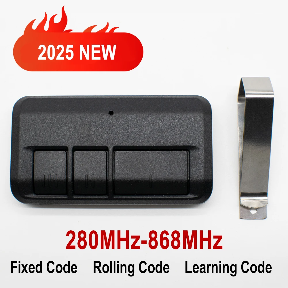 

Garage Remote Control Clone Multifrequency 287MHz-868MHz Garage Door Opener Gate Control 3 Buttons Includes Car Sun Visor Clip