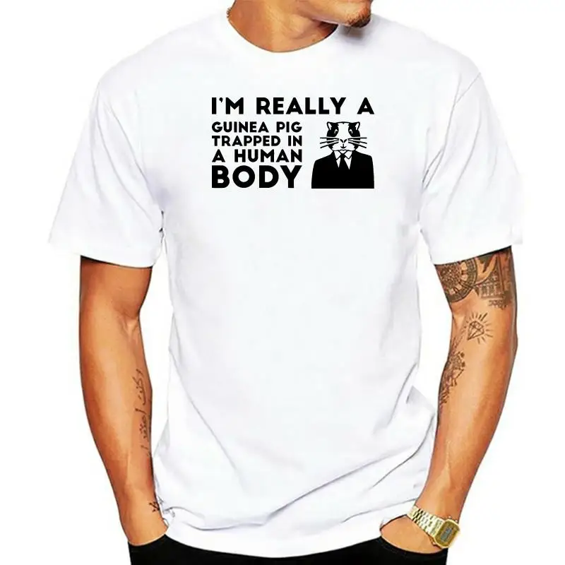 Unusual T Shirts Crew Neck Short Sleeve Christmas Mens I'M Really A Guinea Pig Trapped In A Human Body Shirt