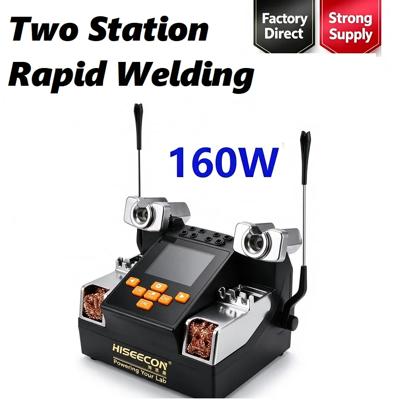 HISEECON 160W Smart Display DUAL-station Welding Station Optional 210/115 Handle Precise Temperature Control Efficient Weld