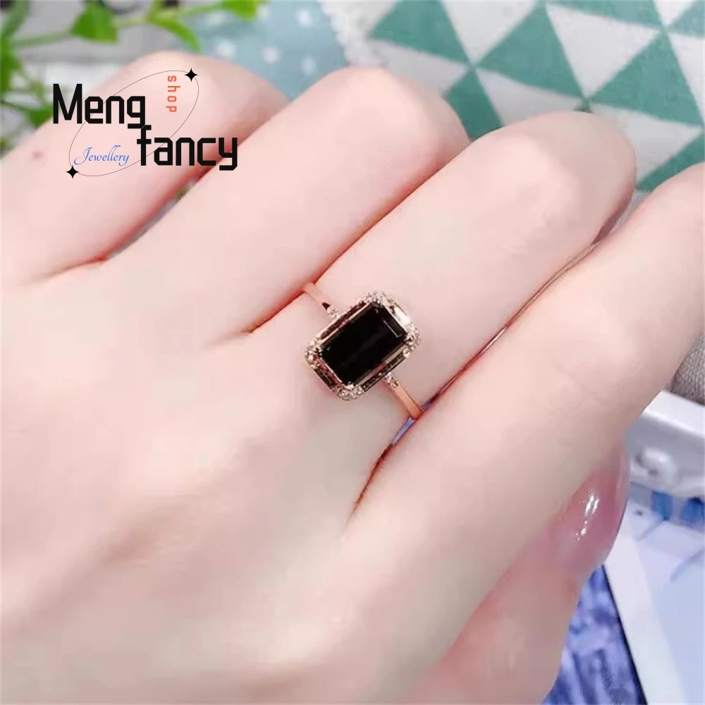 

A Long, Unique And Fashionable Green Tourmaline Ring For Women In Their Zodiac Year, Set With Diamonds And Emeralds As A Gift