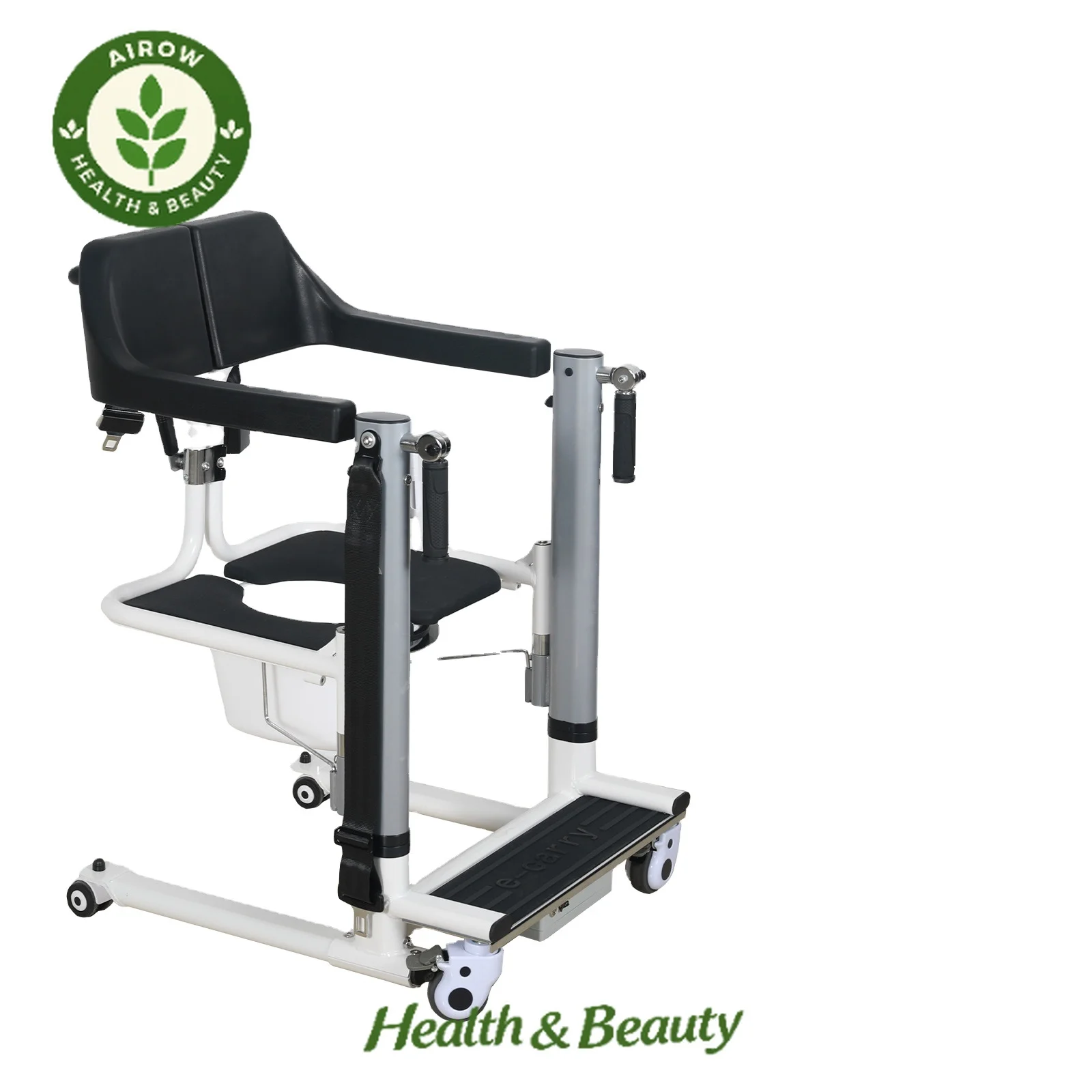 AIROW Waterproof Shower Chair Electric Lift Commode Wheelchair Patient Transfer Chair for Bath