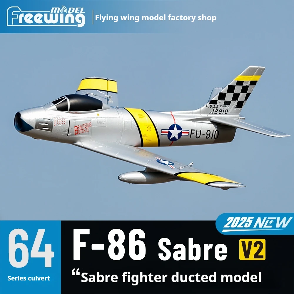 

Rcfreewing 64 мм F-86 V2 Sabre Fighter Радиоуправляемый самолет с дистанционным управлением, канальная модель самолета для детей и взрослых, подарок на день рождения.
