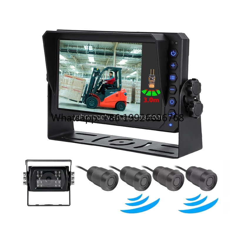12V 24V Vehicle Reversing Car 1080 AHD Digital Visual Radar Host Blind Spot Aid Parking Sensor Detector Kit System for Bus Truck