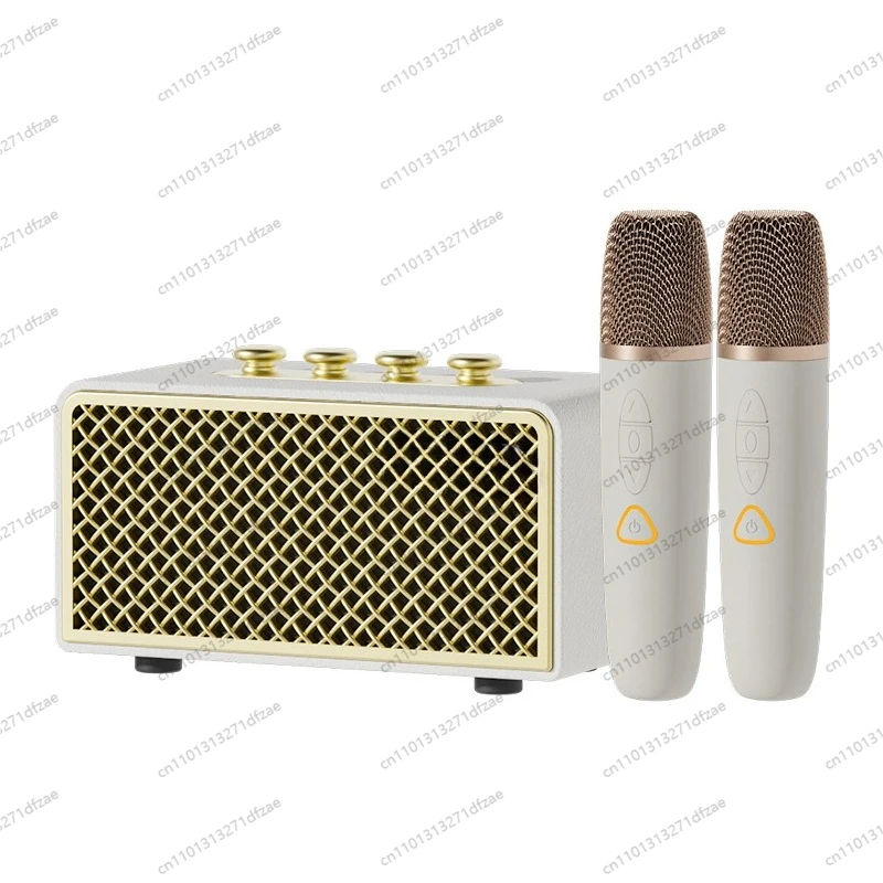 

Караоке Беспроводной Bluetooth-микрофон Аудио Универсальный портативный уличный домашний динамик Белый Два микрофона