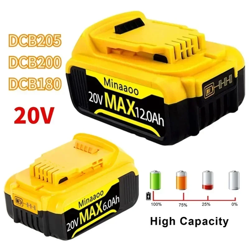 

20V Rechargeable Power Tool Battery 6.0Ah 8.0Ahfor DeWalt DCB205 DCB201 DCB203 power tool Batteries replace