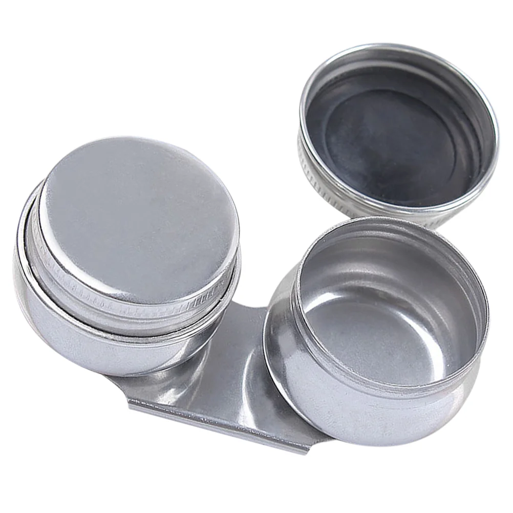 Stainless Steel Pencil Pot Painting Tools Palette Cup Oil Brush Cleaning Double Dipper Cups Metal Palettes