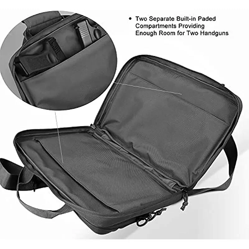 Lockable Tactical Gun Bag with Molle System Multiple Pockets for Shooting Range Hunting Shoulder Package with Laptop Compartment