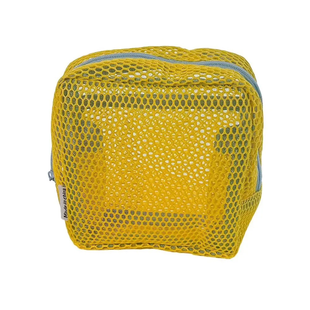 Durable Handle Mesh Zipper Bags Lightweight Transparent Portable Makeup Pouch Washable Space Saving Coin Purse Daily