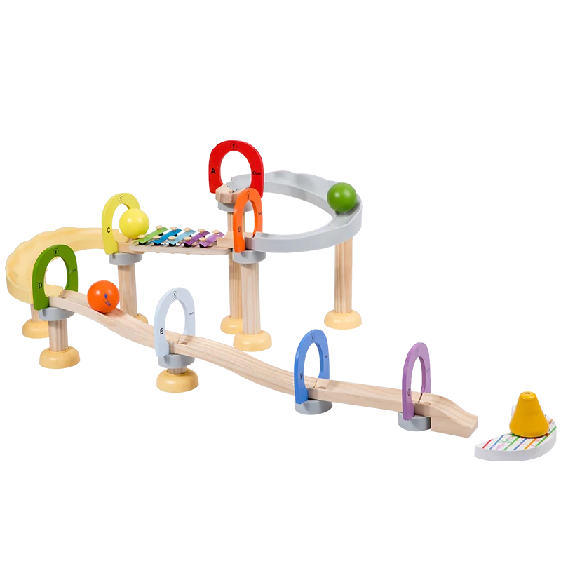 

Wooden Quality Ins Educational Toy Pipe Blocks Assembled Ball Track Music Early Education Toys