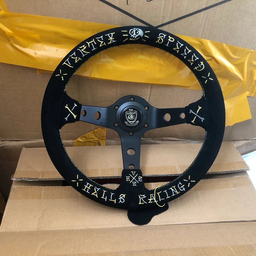 

13Inch Universal Drift Racing Speed Vertex Steering Wheel Car JDM Suede Steering Wheel Volantes For VW HONDA TOYOTA BMW Nissan