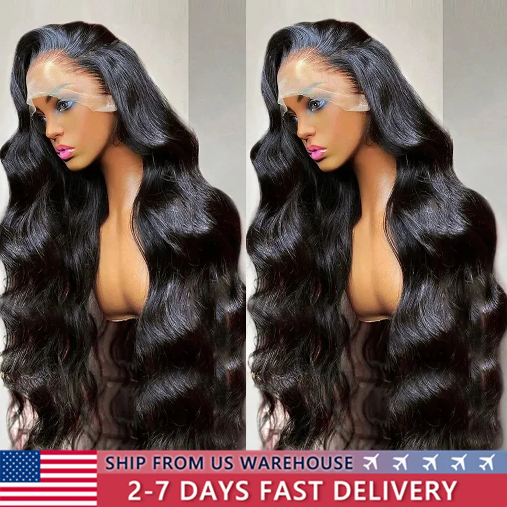 180 Density 30 40 Inch HD Transparent 13x4 13x6 Pre Plucked Body Wave Lace Frontal Wig Human Hair Brazilian Lace Front Wig Women