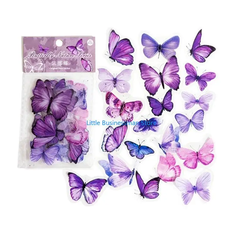 320 Stück Butterthema Journaling Aufkleber für Scrapbooking Notebook Tagebücher Telefon M76A – Detail 4